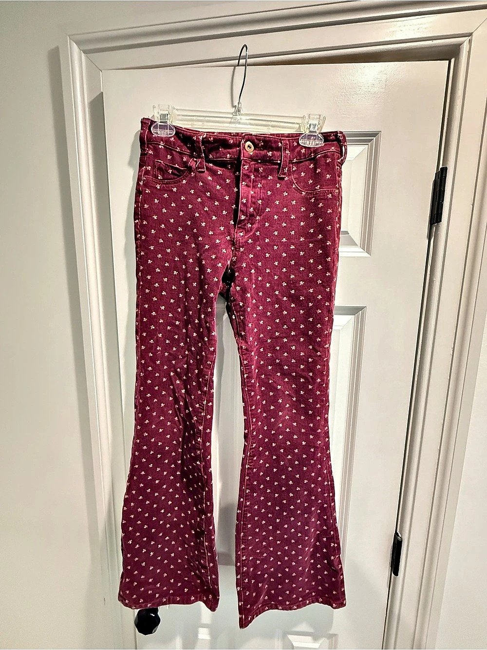 Anthropologie Pilcro High-Rise Bootcut Burgundy Bootcut Corduroy Pants Size 27